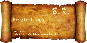 Brogle Kinga névjegykártya